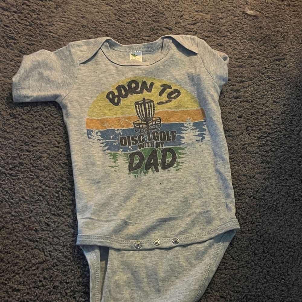 Gray Disc Golf Dad Kids Bodysuit